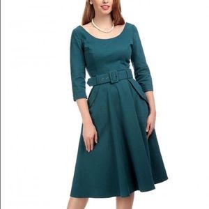 Teal "Ivy" swing dress